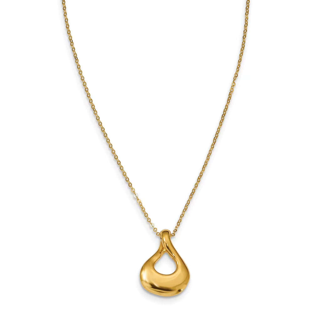 14kt Yellow Gold Tear Drop Necklace 18 inch D505707