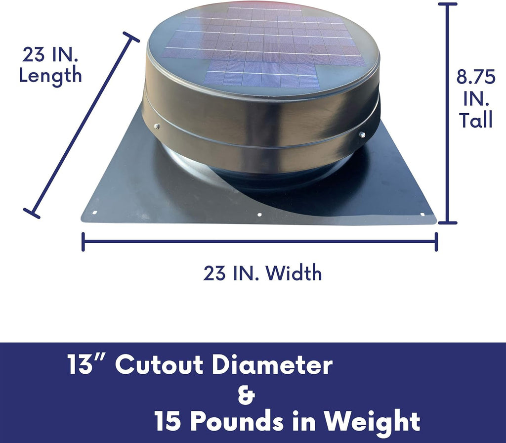Solar Attic Fan with Thermostat /Humidistat, Brushless Motor K909