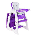 Purple 3 in 1 Baby High Chair Convertible Play Table Seat Booster Toddler Feeding Tray R2975