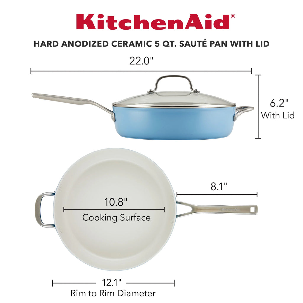 Blue Velvet Hard Anodized Nonstick Saute Pan with Lid Z13077