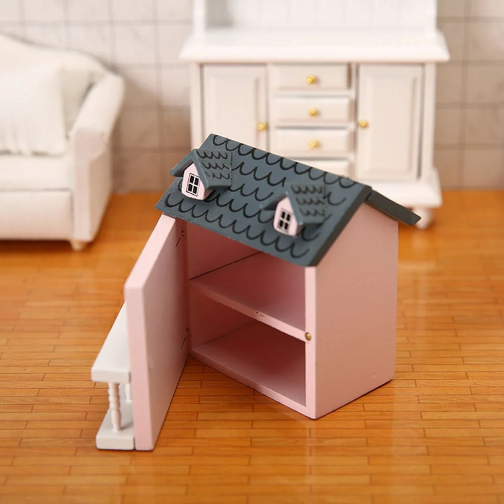 5pcs Wood Miniature House Ornament X244542