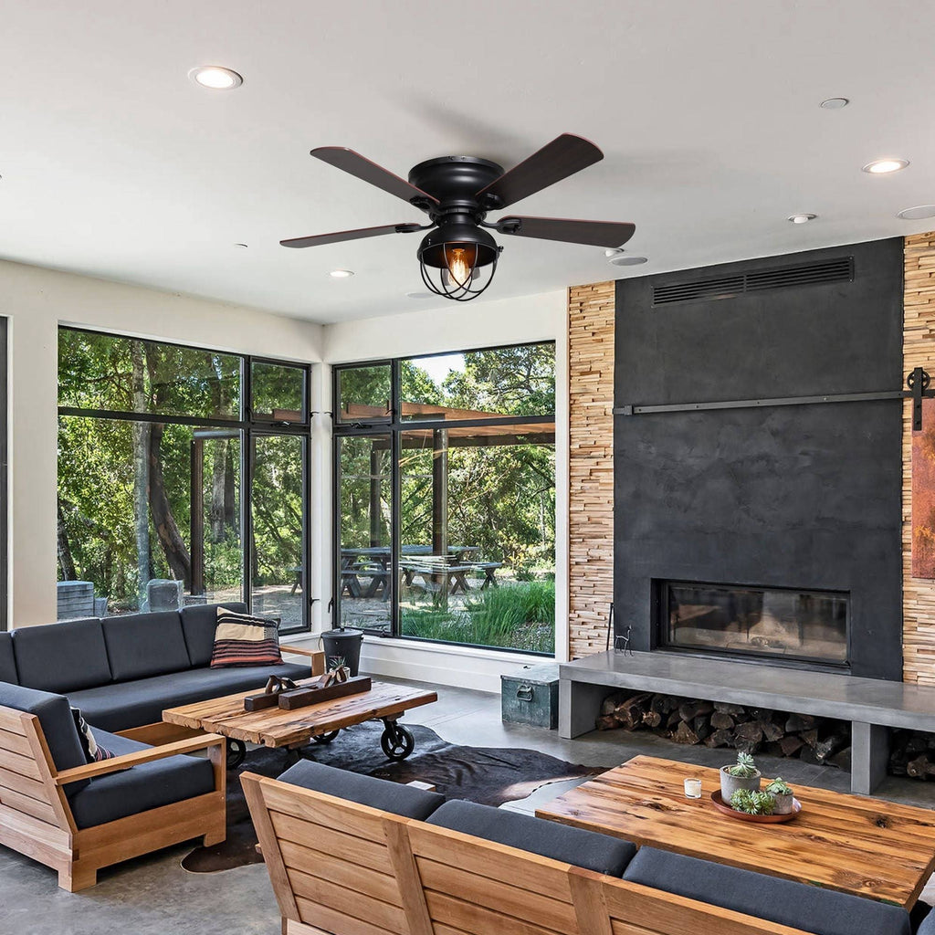 Black Ceiling Fan with Light Kit Z724