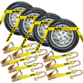 Classic Yellow 4 Pack Car Tie Down Chain Anchors Flat Bed Side Rail T9035