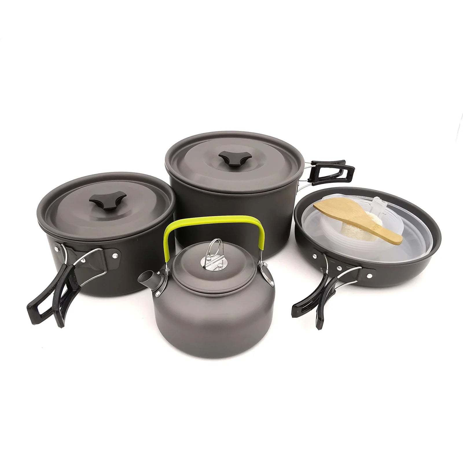 Camping Cookware Mess Kit Pot Pan Kettle Set I1180