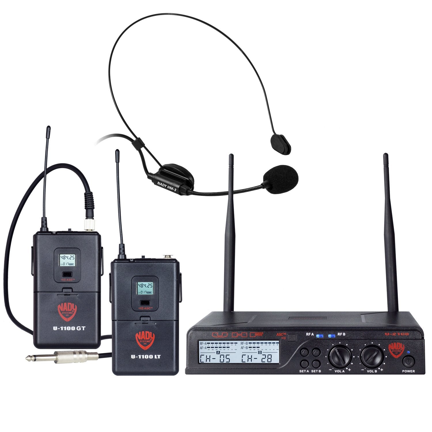 UHF Wireless Lavalier Microphone and Instrument/Guitar System D3147