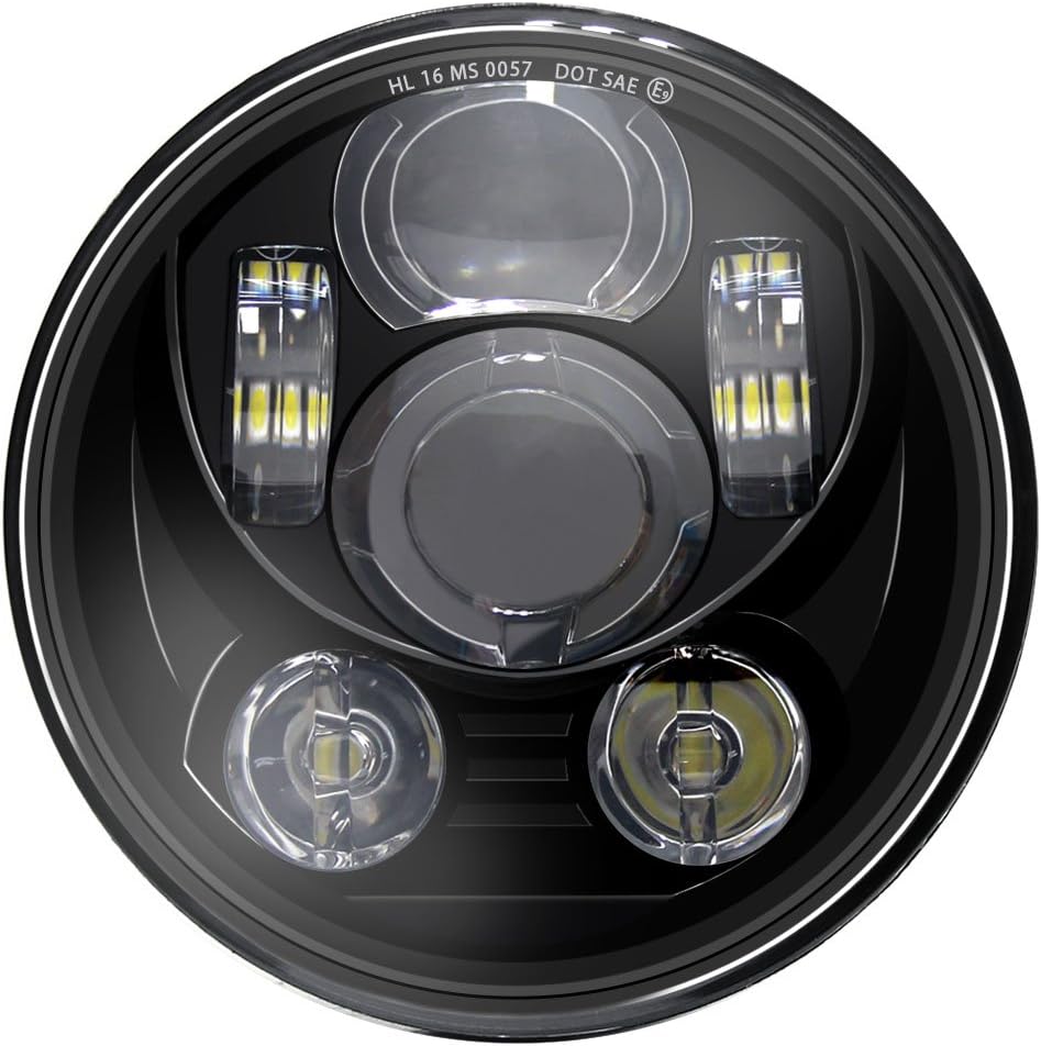 5.75 inch LED Headlight with Halo DRL Black Pack of 2 C59320