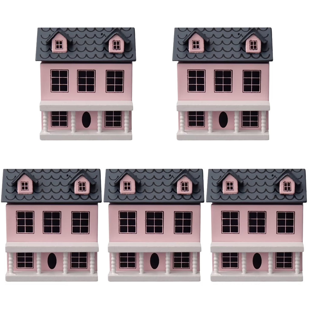 5pcs Wood Miniature House Ornament X244542