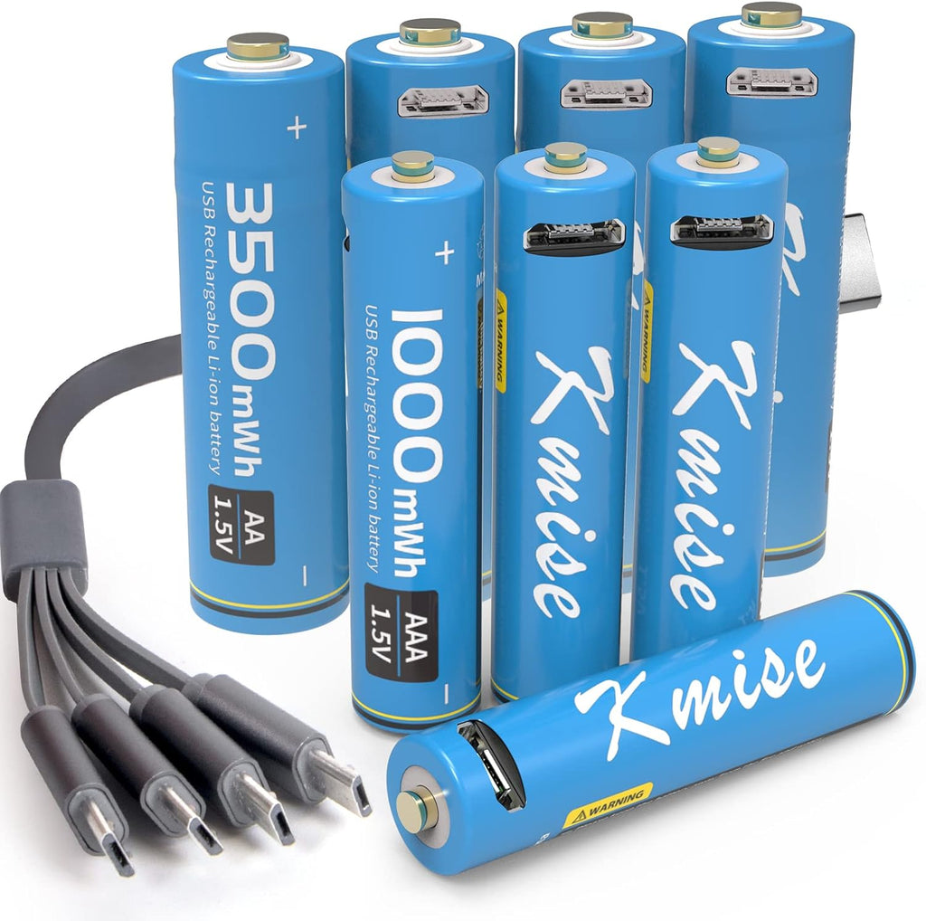 Rechargeable AA and AAA Lithium-Ion Batteries, 8-Pack P15965