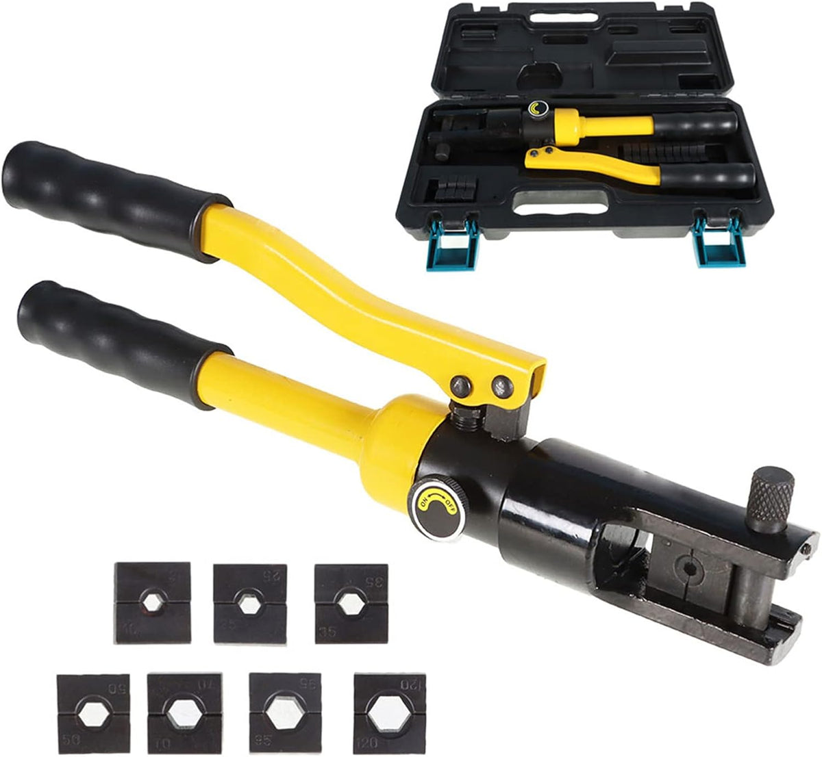 7.5 Ton Hydraulic Wire Crimper with 8 Pairs of Dies, Pack of 2 H118432