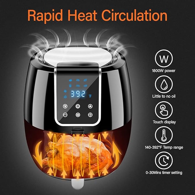 6-in-1 Air Fryer 7Qt/6.5L Black A1912