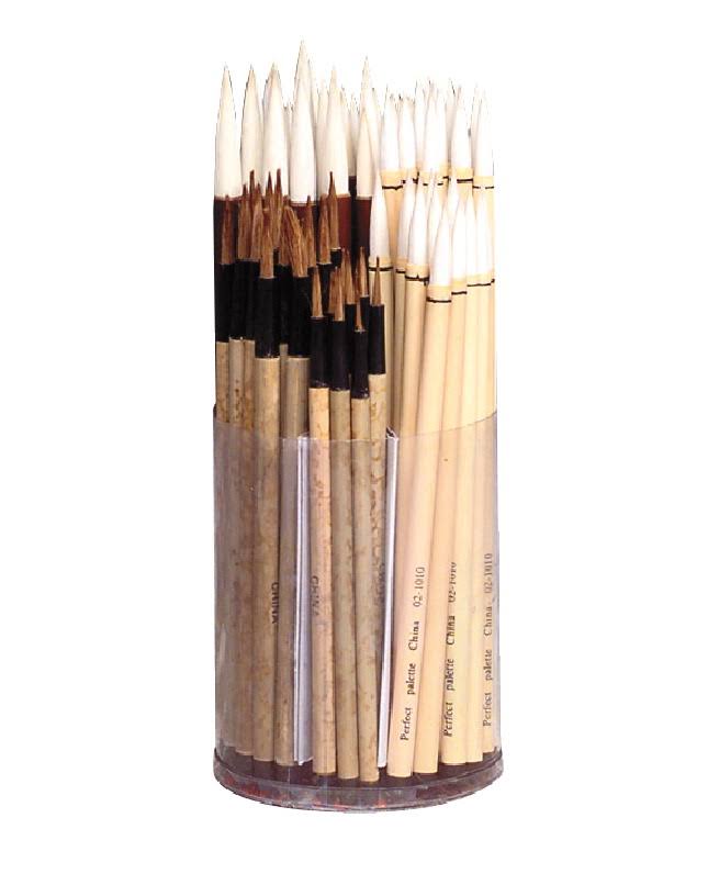 Assorted Trim Bamboo Handle Paint Brushes E55897