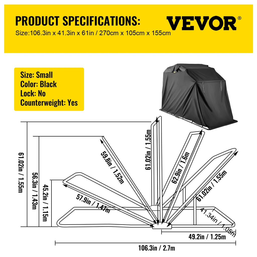 Portable Waterproof Motorcycle Storage Shed C292197