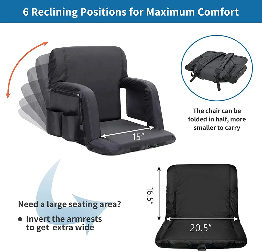 21" Wide Folding Stadium Seat with Back Support, 2 Pack V495123