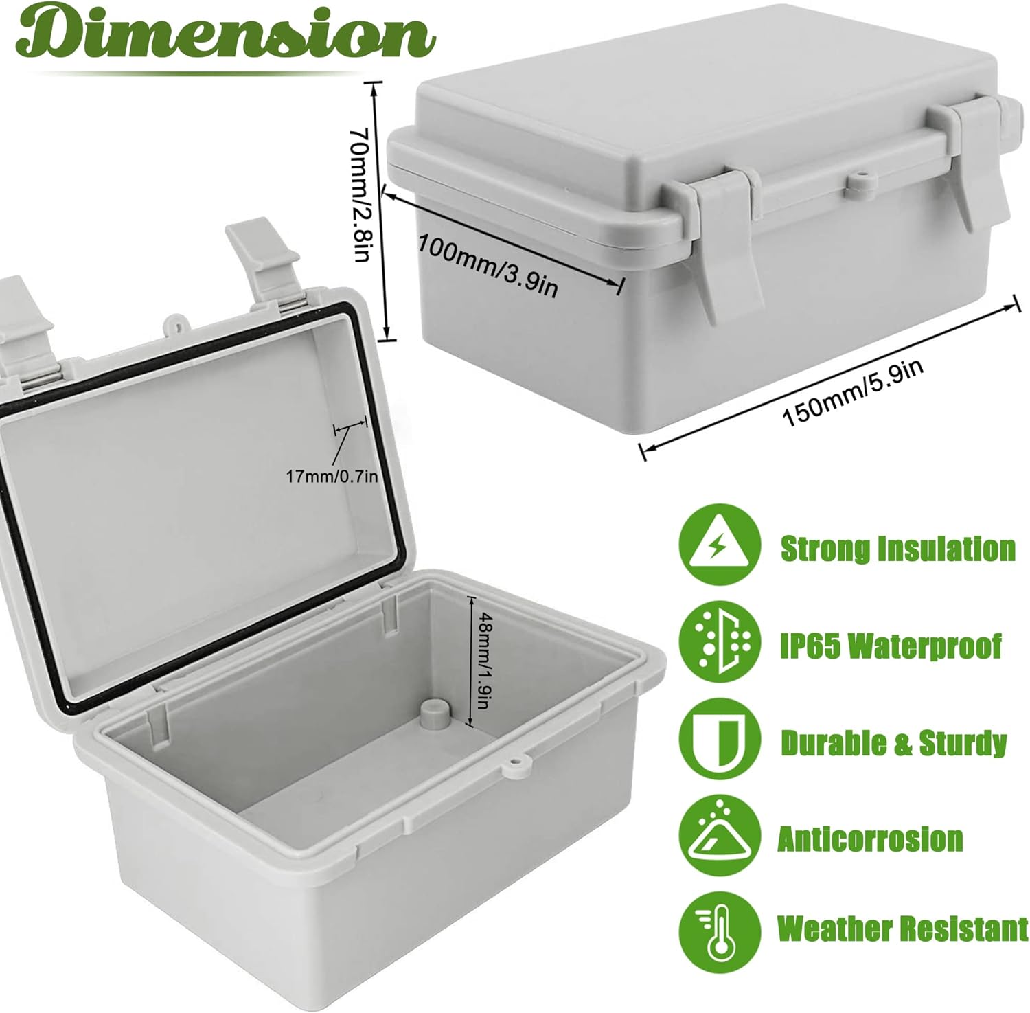 ABS Plastic IP65 Junction Box with Lock (15.7"x11.8"x7") T32741