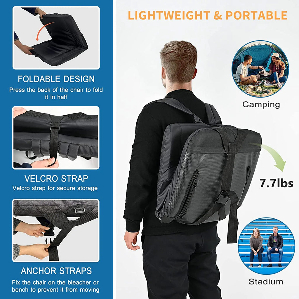 21" Wide Folding Stadium Seat with Back Support, 2 Pack V495123