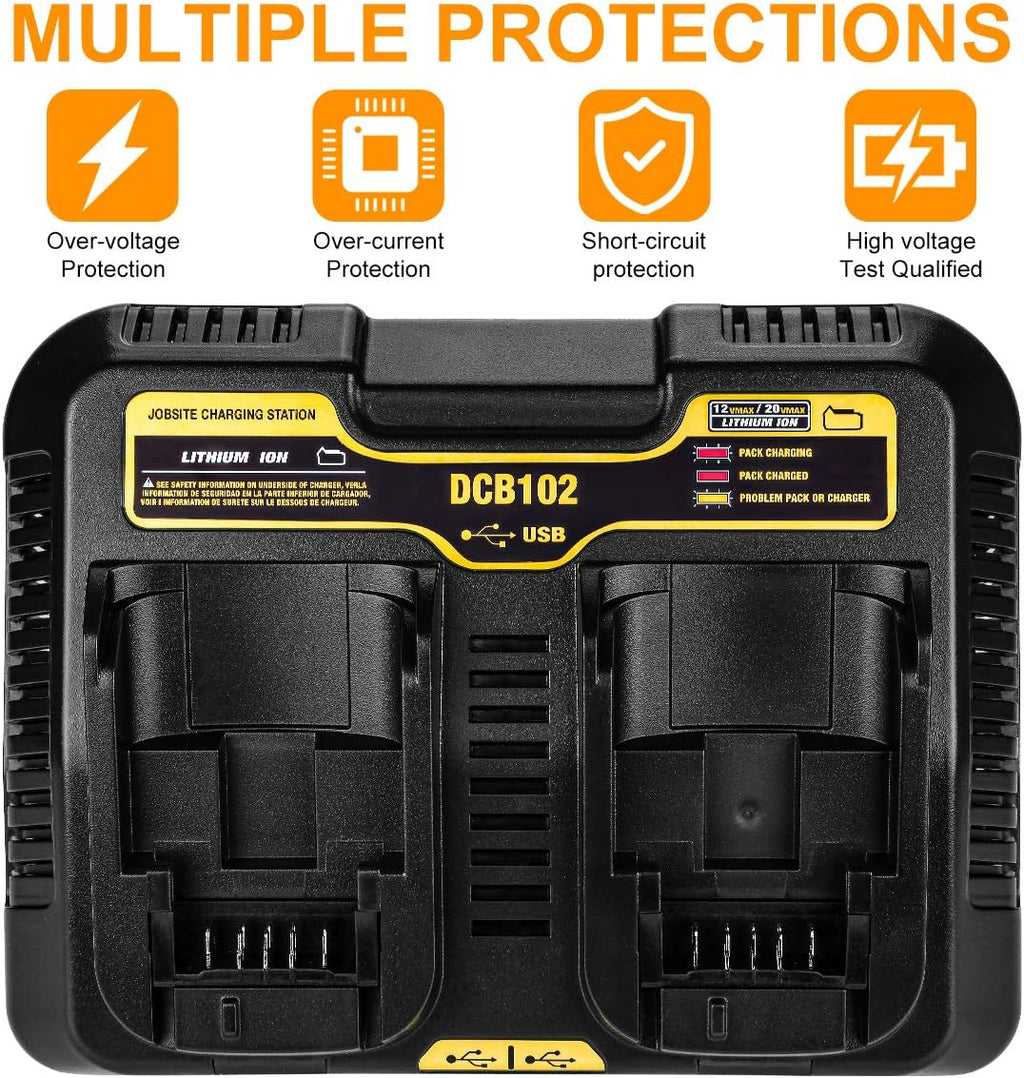 5.0Ah 2Pack Replacement Battery with Charger N4250