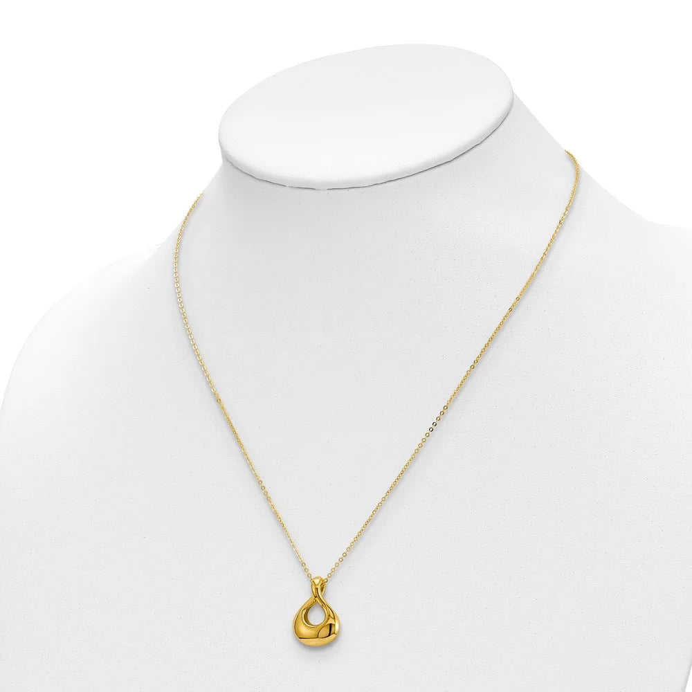 14kt Yellow Gold Tear Drop Necklace 18 inch D505707