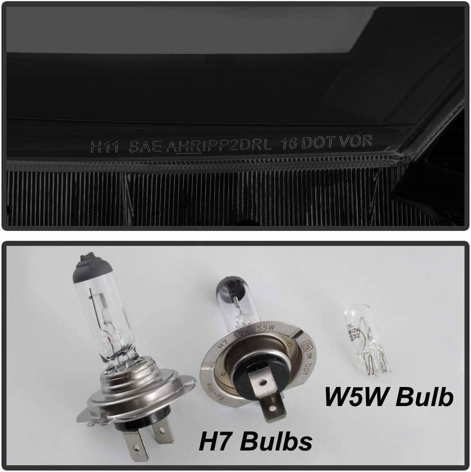 Black Smoked LED Sequential DRL Headlamps C55974