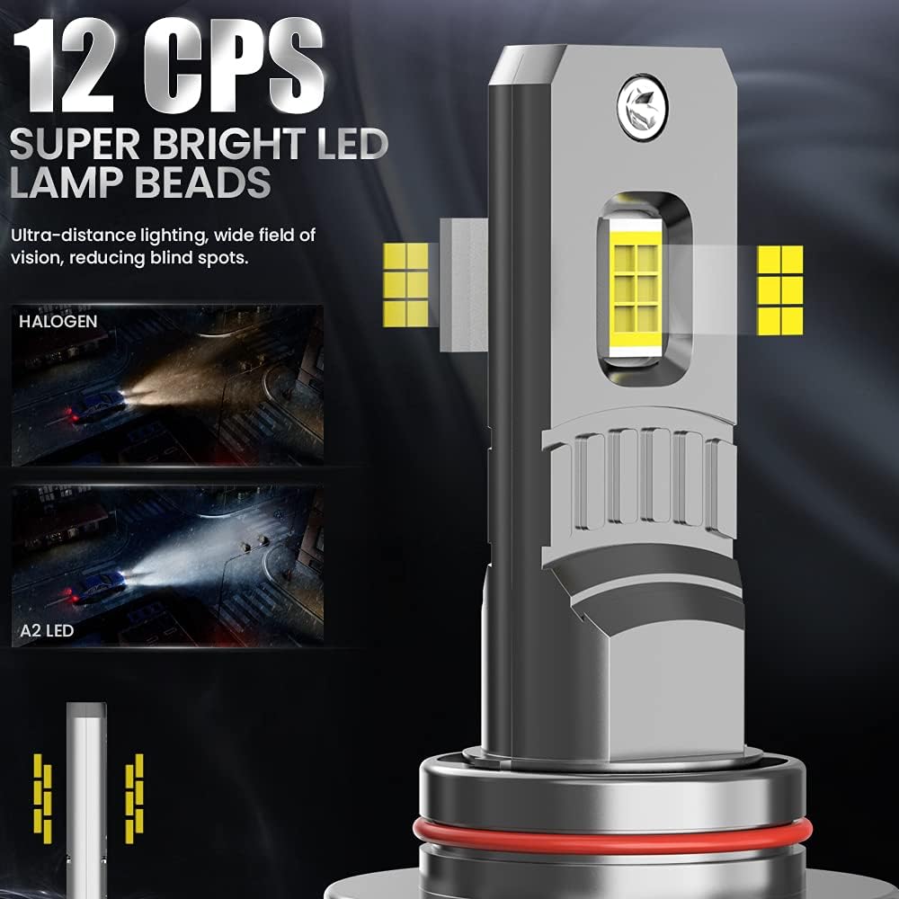 9006 LED Headlight Bulbs HB4 120W 20000LM 6500K Cold White Pack of 2 M772