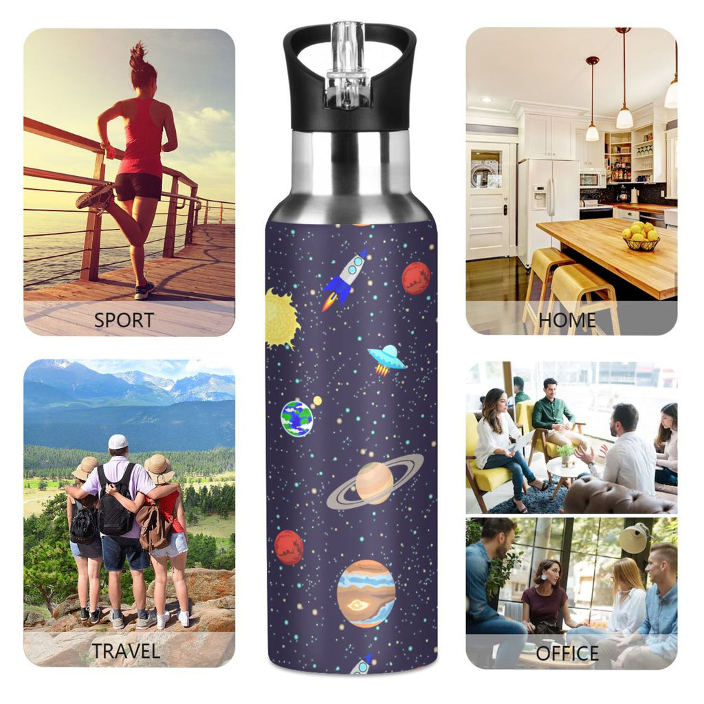 20 OZ Stainless Steel Water Bottle with Straw Lid O6120