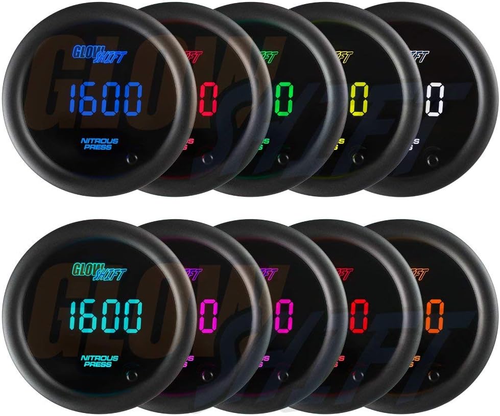 10 Color Digital Nitrous Pressure Gauge Kit with Electronic Sensor Q9179