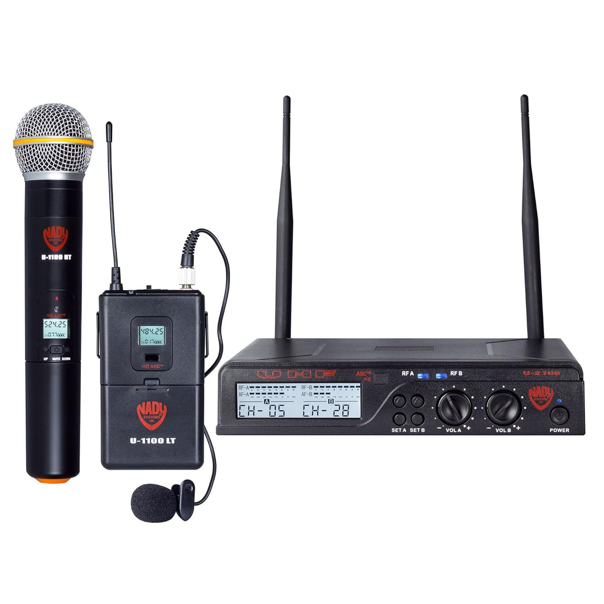 UHF Wireless Lavalier Microphone and Instrument/Guitar System D3147
