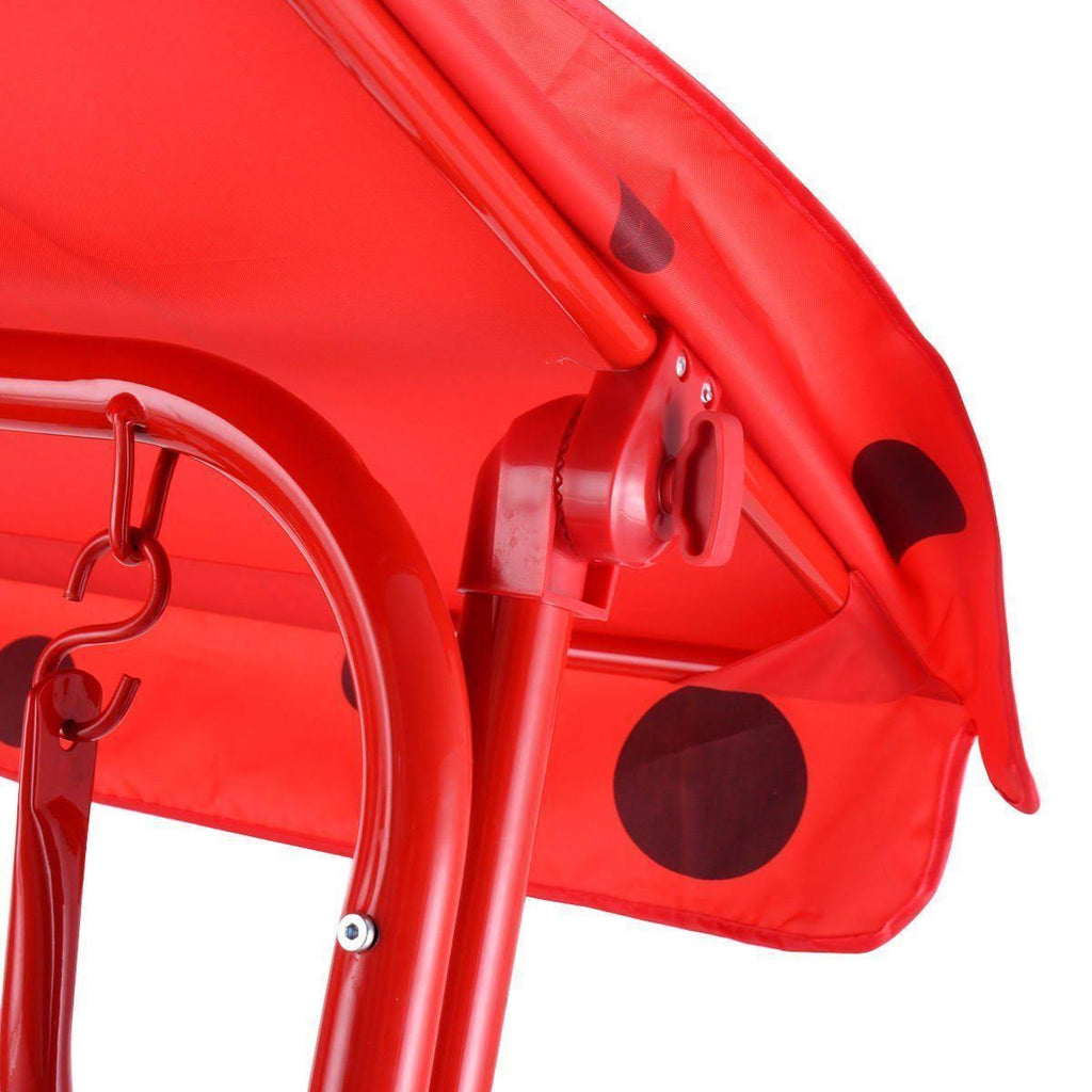 Red 2 Person Kids Patio Swing Chair with Canopy Q52382