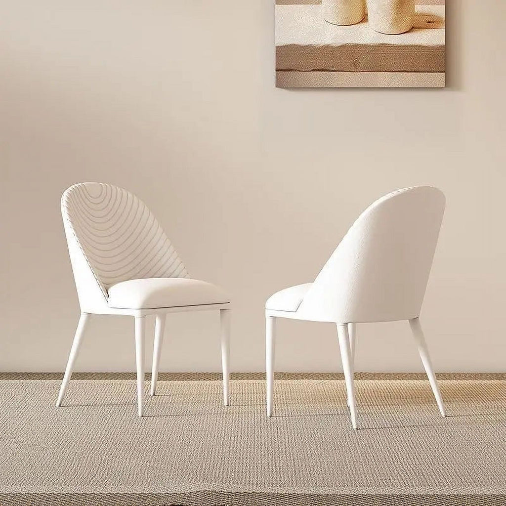 White Leather Dining Chair B19624