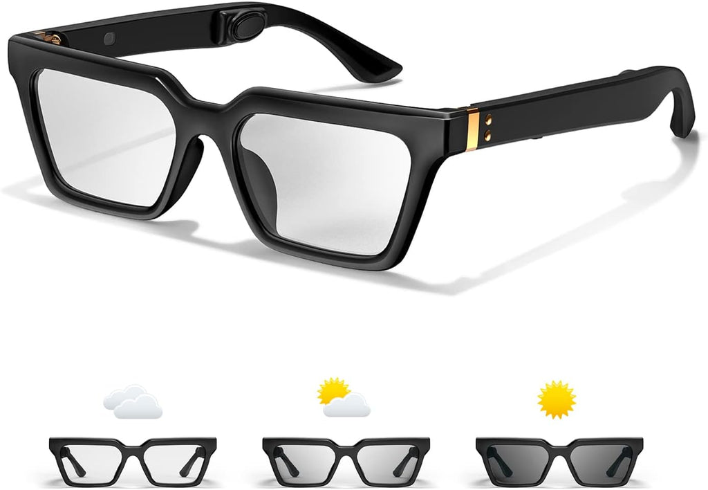 Bone Conduction Glasses Headphones with Anti Blue Light and Photochromic Lenses N4870