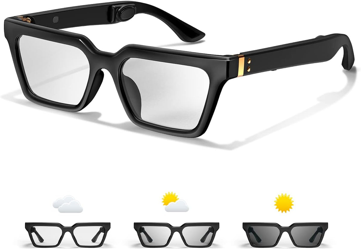 Bone Conduction Glasses Headphones with Anti Blue Light and Photochromic Lenses N4870