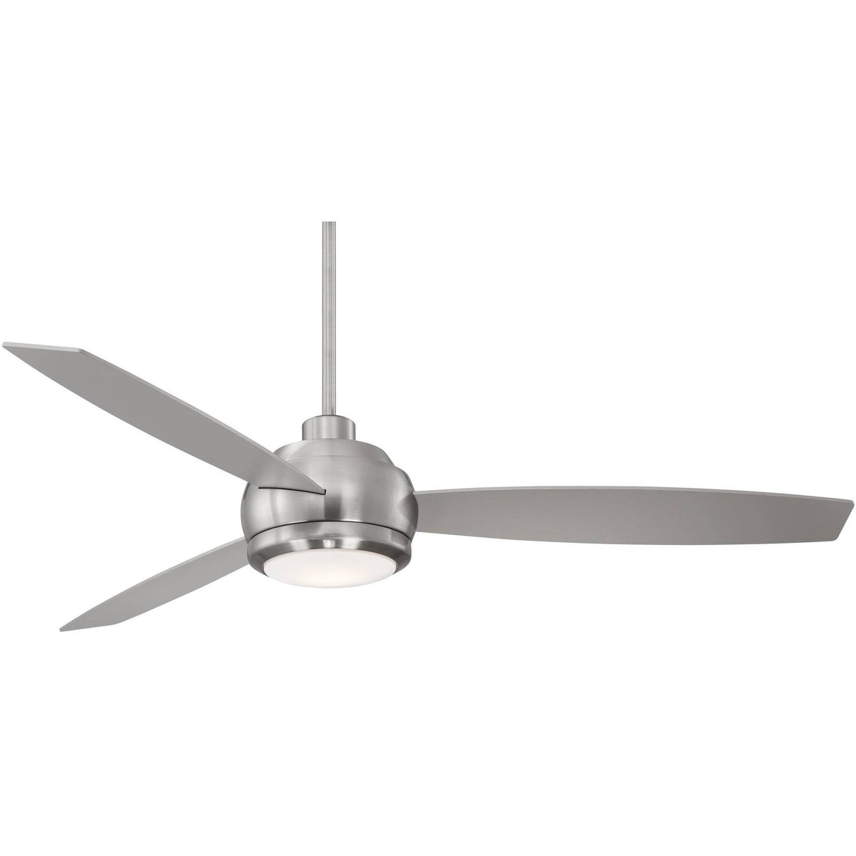 Brushed Nickel LED Ceiling Fan with Light Opal Glass I67108