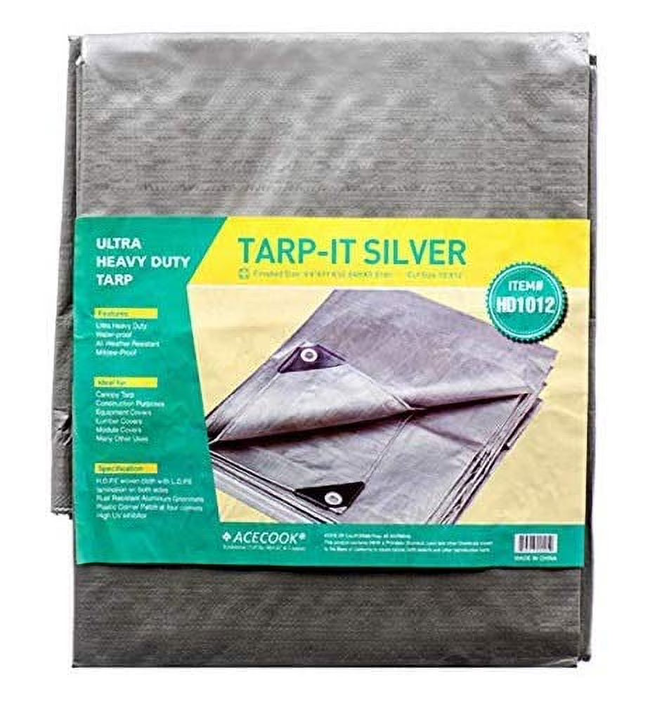 16 ft X 20 ft Waterproof Silver Tarp Poly Cover W928