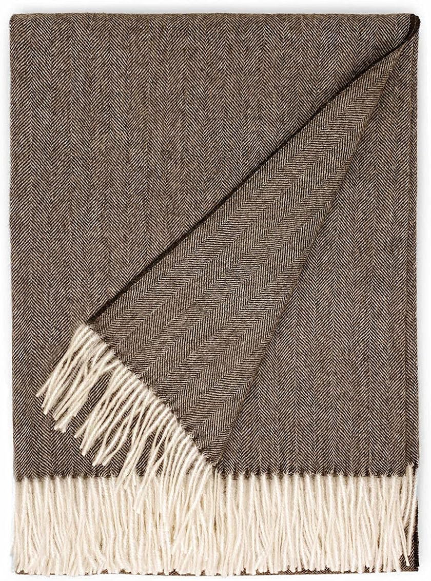 Camel Herringbone Sofa Throw Blanket N56350