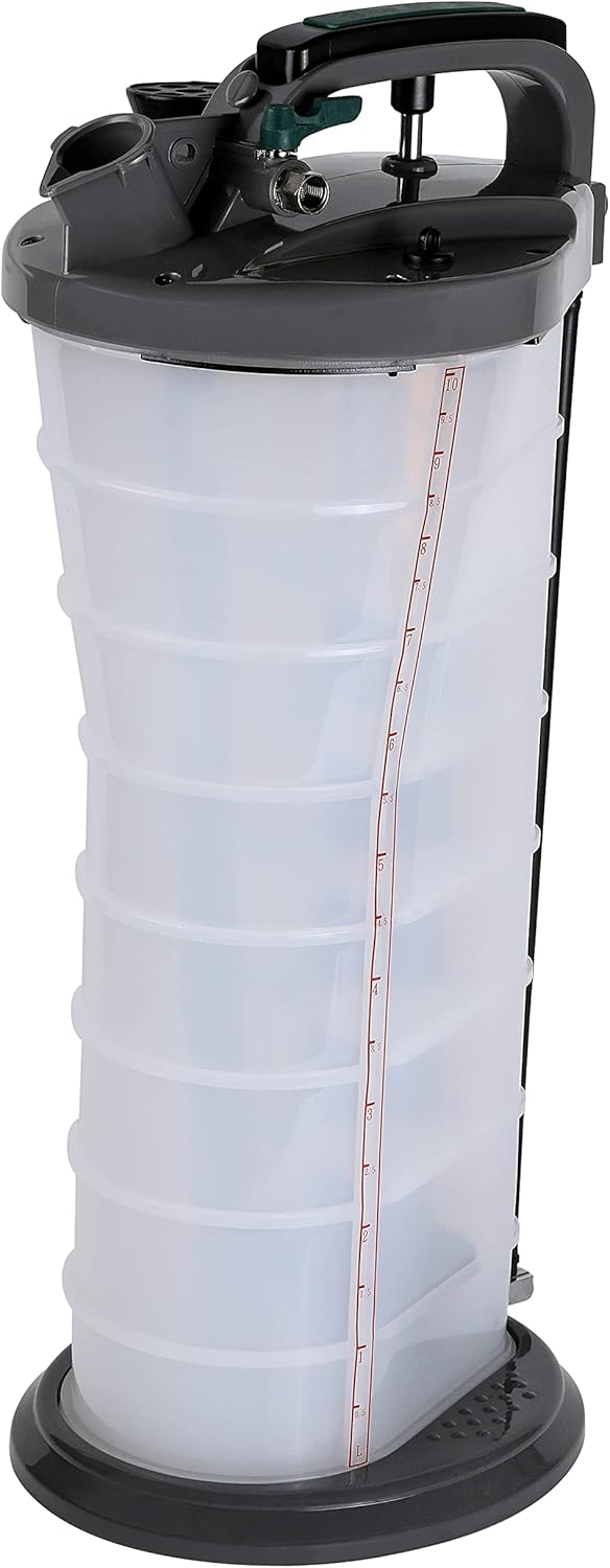 Manual/Pneumatic Fluid Extractor with Brake Bleeder Adapter, 10L Capacity, Polypropylene P2483