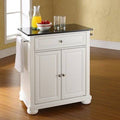 White Granite Top Portable Kitchen Cart A4276
