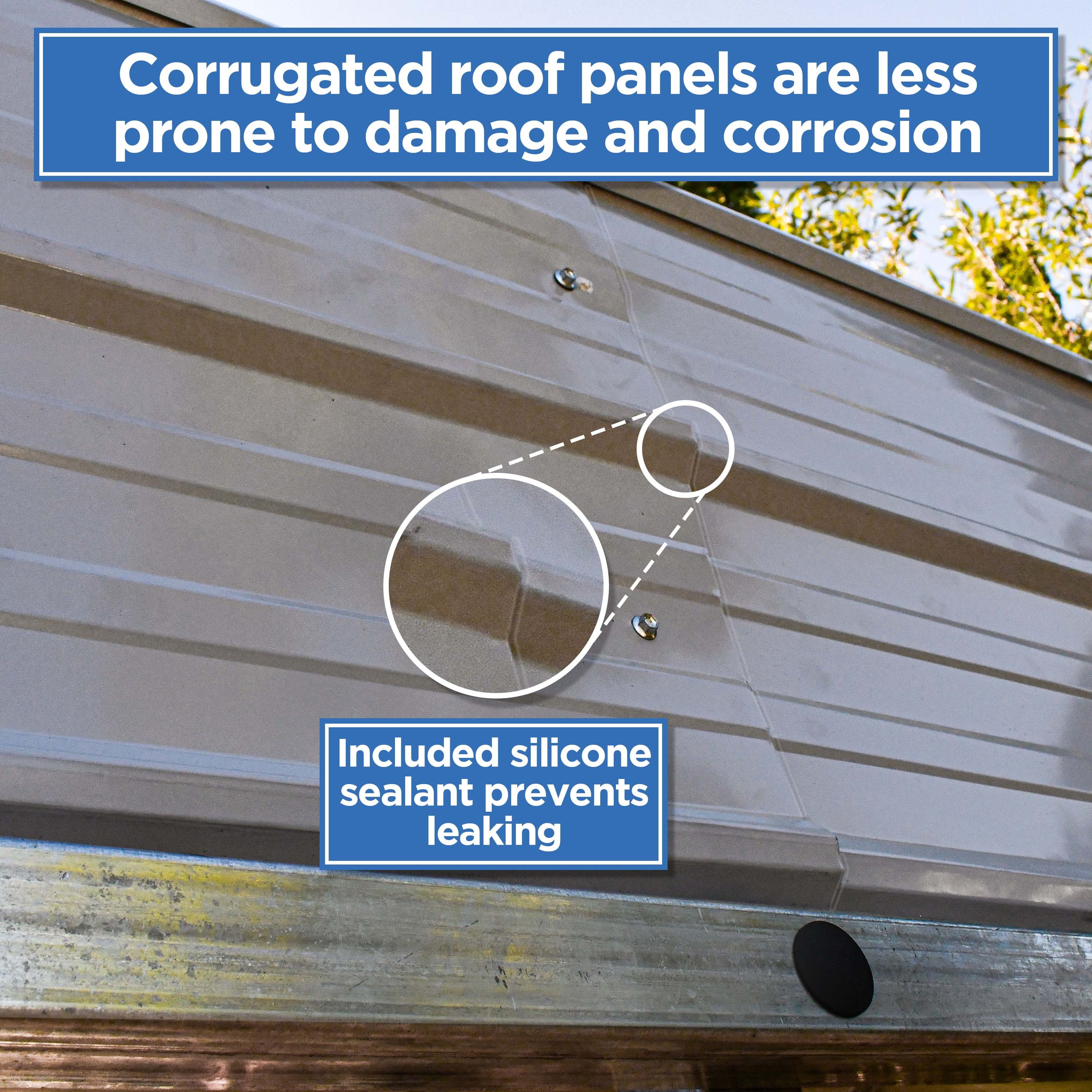 Galvanized Steel Carport Canopy Shelter with Sidewalls 12W x 26L x 10H ft Grey H668106