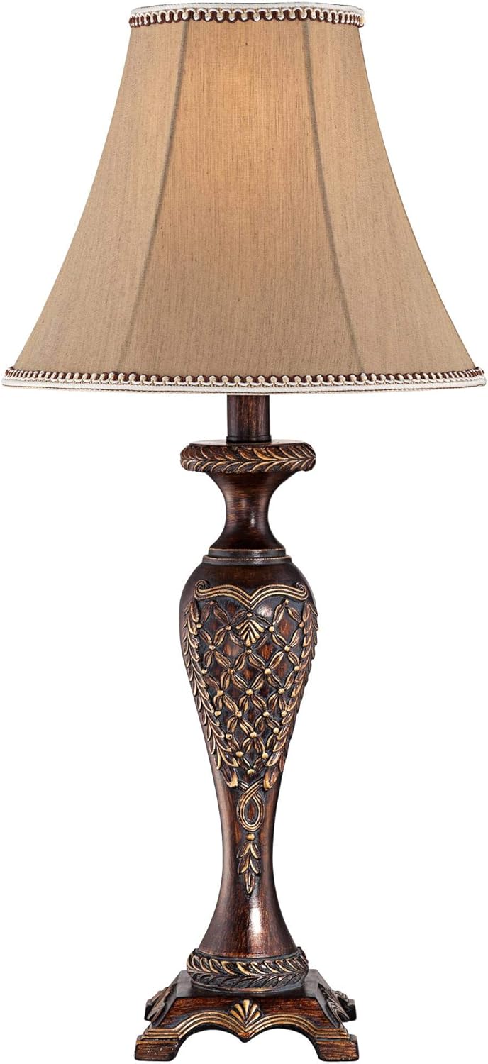 Bronze Brown Candlestick Table Lamp with Dimmer S636