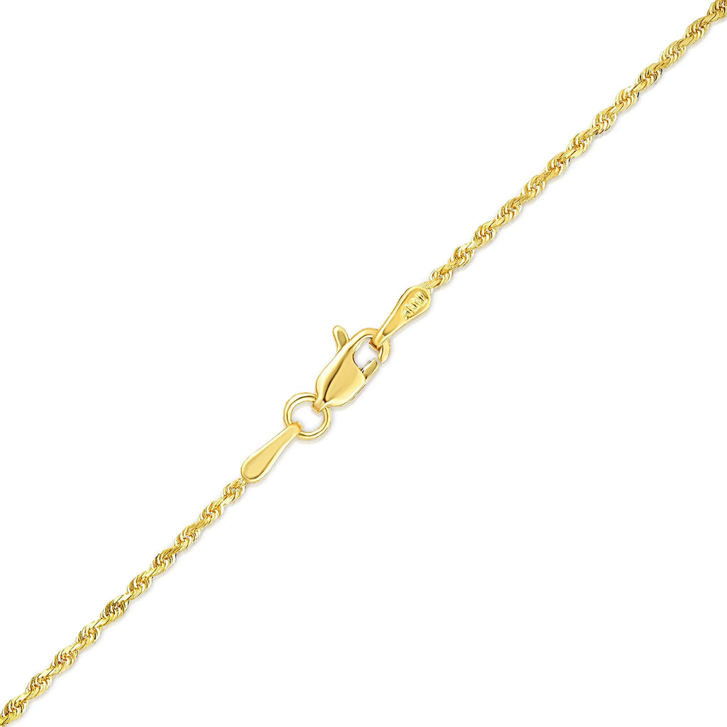10k Yellow Gold Diamond Cut Rope Chain Necklace W630
