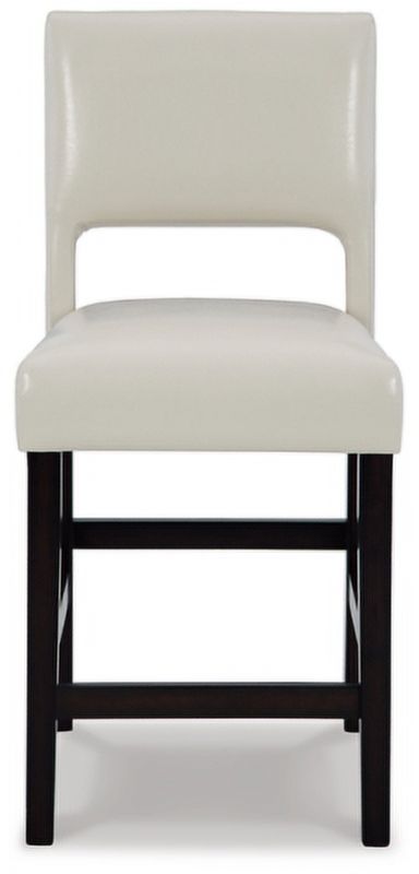 Ivory/Brown Upholstered Barstool K9810