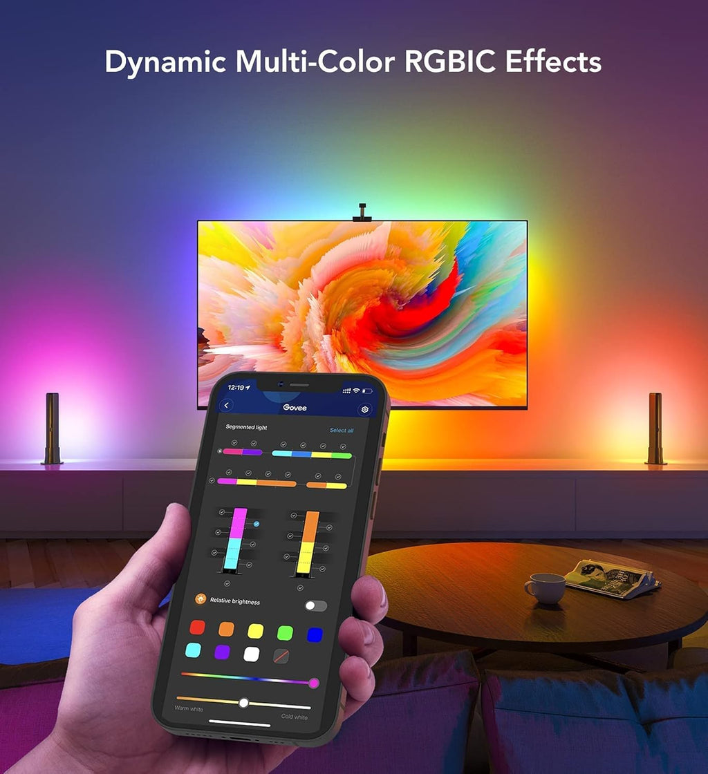 Smart Wi-Fi RGBIC TV Backlight LED Lights for 55-65 inches N374258