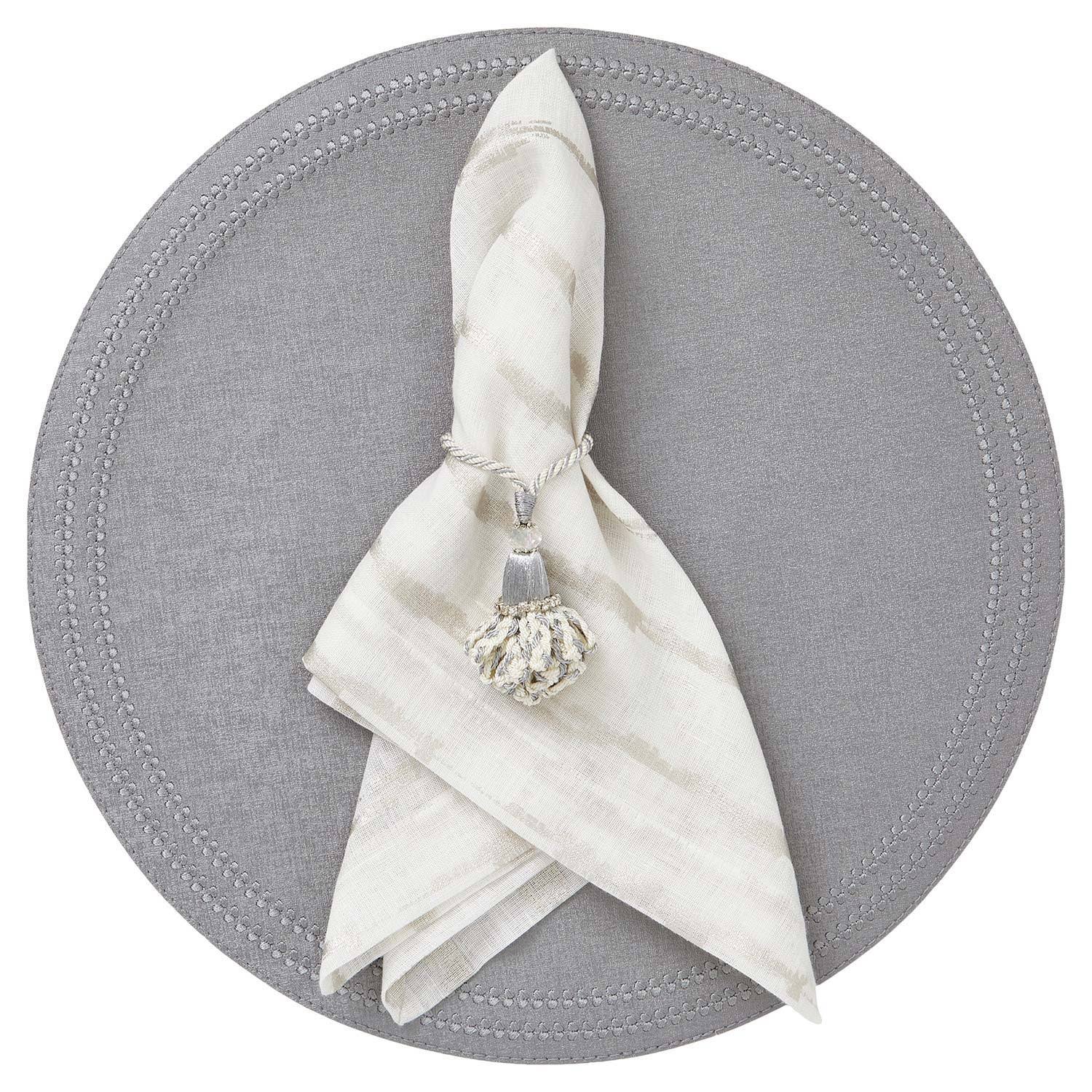 Silver Table Linens Napkins, Set of 4 I686