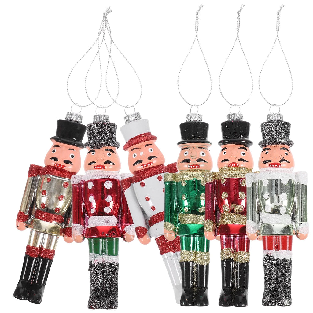 6Pcs Plastic Nutcracker Hanging Christmas Decoration W82512