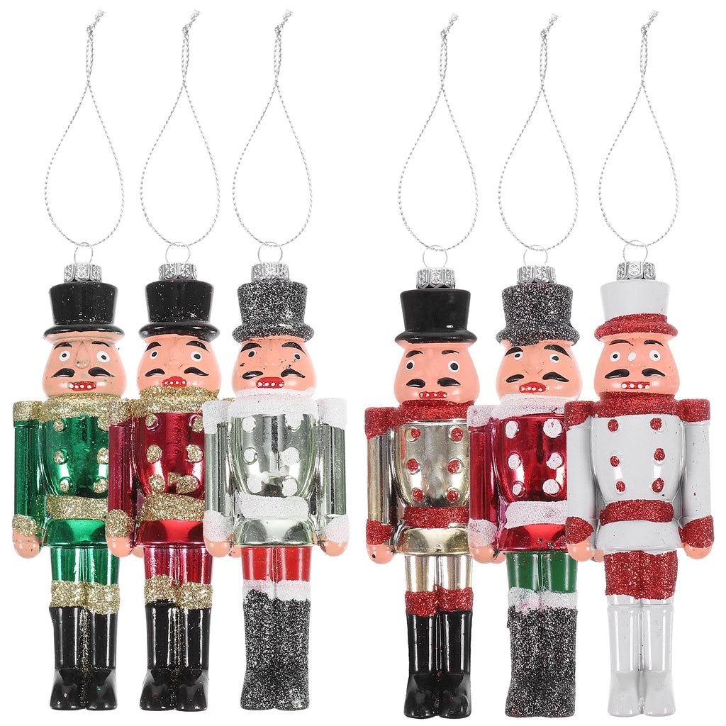 6Pcs Plastic Nutcracker Hanging Christmas Decoration W82512
