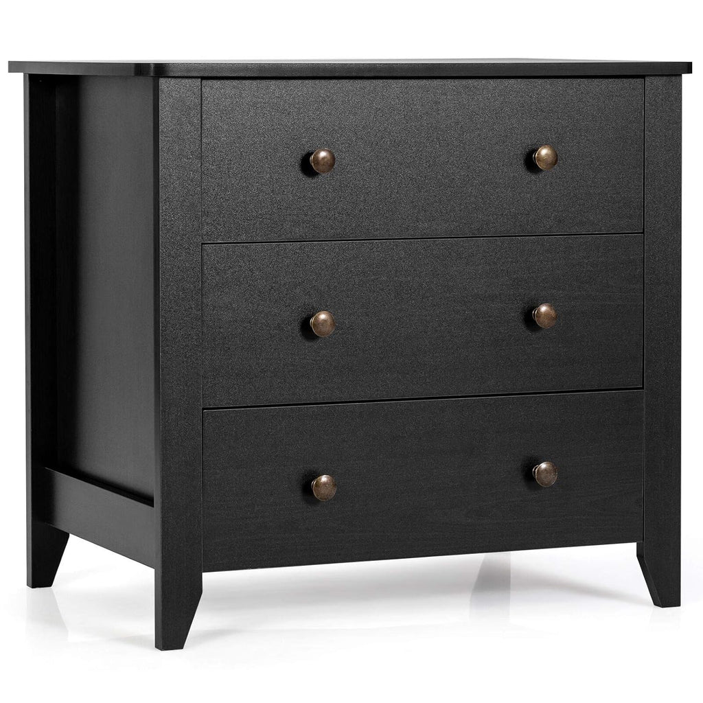 Deep Coffee 3 Drawer Dresser with Solid Curved Legs Z582