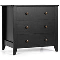 Deep Coffee 3 Drawer Dresser with Solid Curved Legs Z582