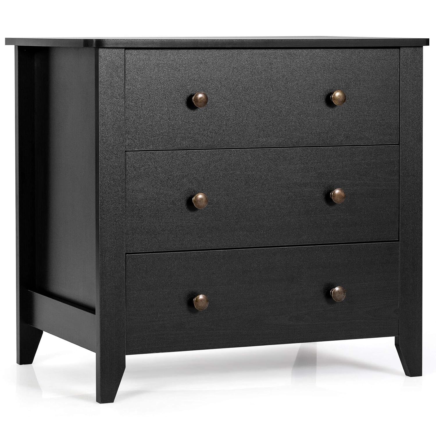 Deep Coffee 3 Drawer Dresser with Solid Curved Legs Z582