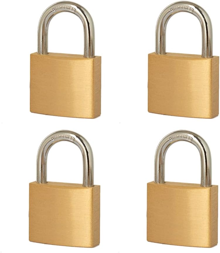 16 Pack Keyed Alike Solid Brass Padlock with 1-1/4” Wide Lock Body V873