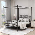 Queen Black Metal Canopy Bed Frame V449
