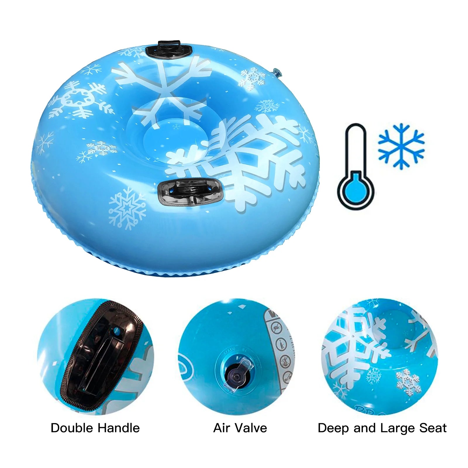 PVC Inflatable Snow Tube Ski Ring with Handle Q2960
