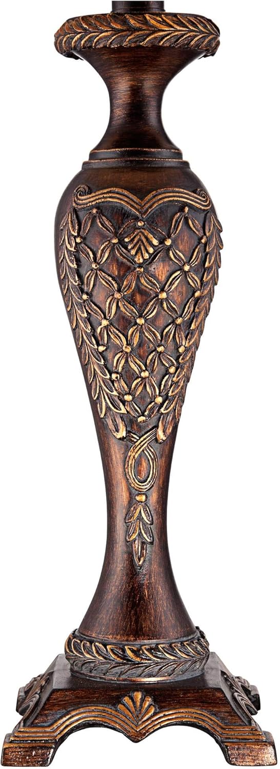 Bronze Brown Candlestick Table Lamp with Dimmer S636